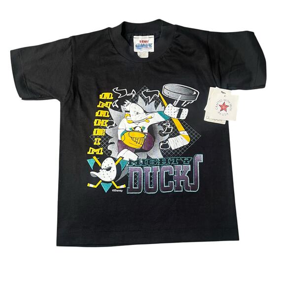 Vintage Disney Mighty Ducks single stitch youth graphic t shirt size 7 deadstock - Picture 1 of 6